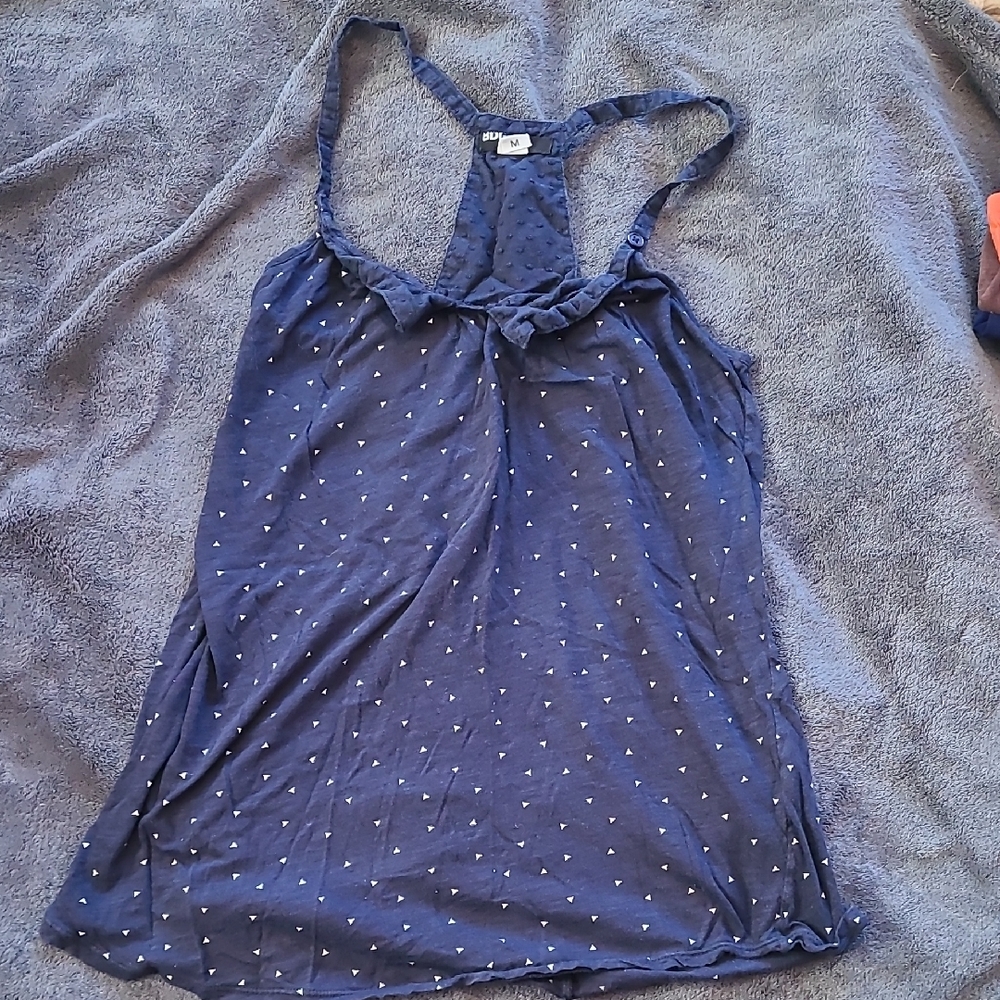 BDG Blue Tank Top with White Dots